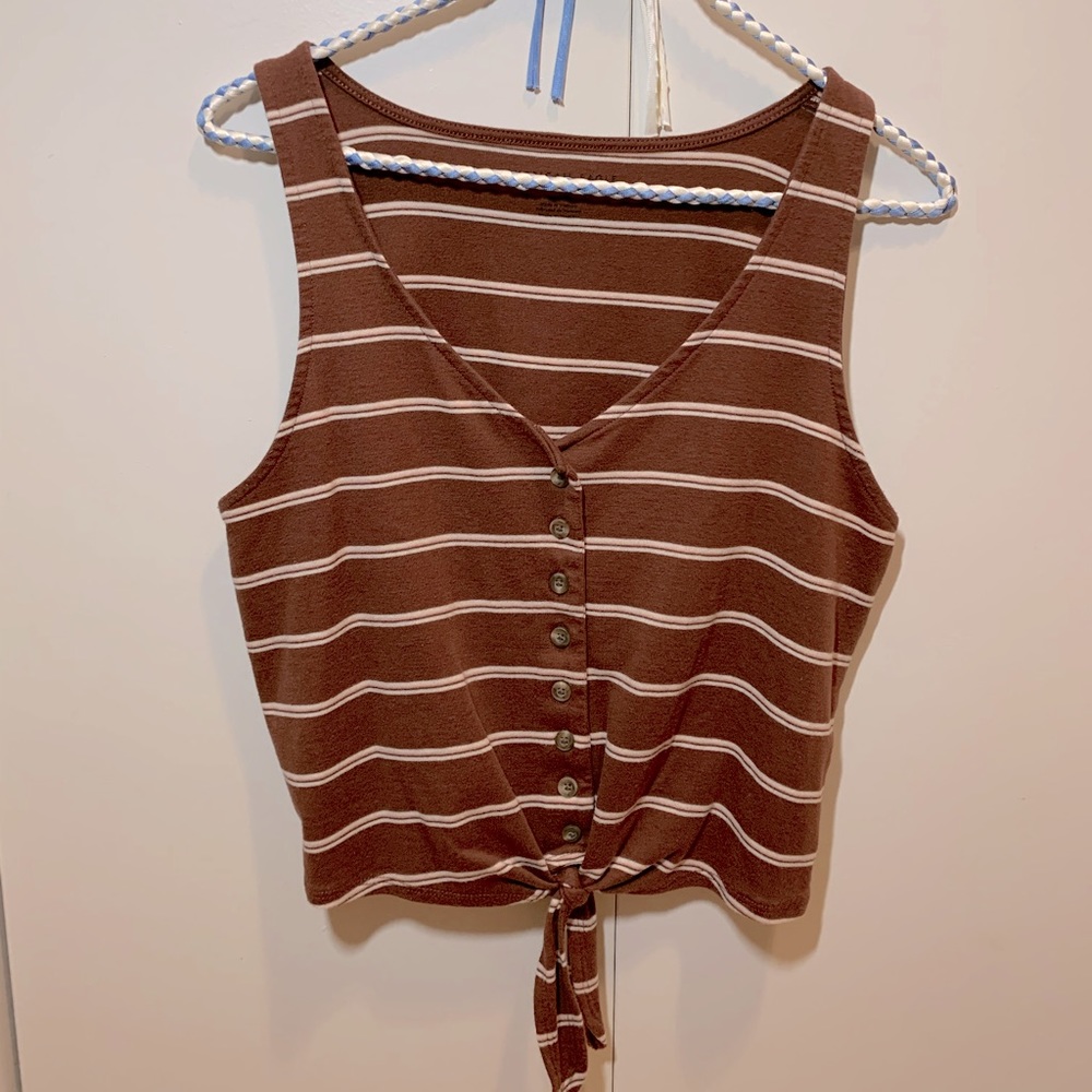 American eagle striped crop tank top 🤎